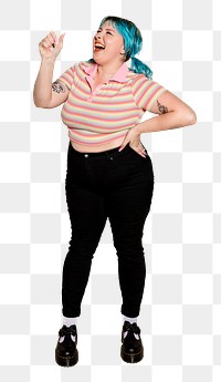 Plus-size woman png, casual fashion, transparent background