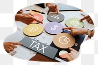 Tax  png word business people cutout on transparent background