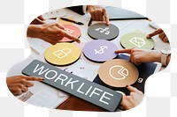 Work life  png word business people cutout on transparent background