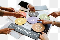 Accountability  png word business people cutout on transparent background