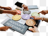 Accounts receivable  png word business people cutout on transparent background