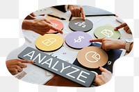 Analyze  png word business people cutout on transparent background