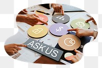 Ask us  png word business people cutout on transparent background