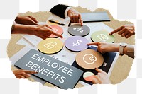 Employee benefits  png word business people cutout on transparent background