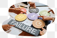 Failure  png word business people cutout on transparent background