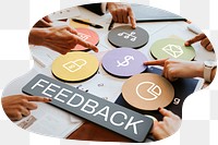 Feedback  png word business people cutout on transparent background