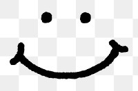 Smiling face png sticker, emoticon doodle, transparent background