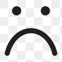 Sad face png emoticon sticker, transparent background