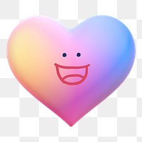 Grinning heart png sticker, 3D emoticon illustration, transparent background