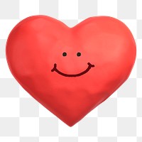 Smiling heart png sticker, 3D emoticon illustration, transparent background