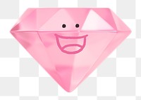 Grinning diamond png sticker, 3D emoticon illustration, transparent background