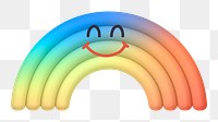 Smiling rainbow png sticker, 3D emoticon illustration, transparent background