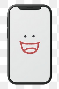 Grinning smartphone png sticker, 3D emoticon illustration, transparent background