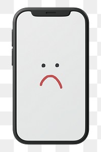 Sad smartphone png sticker, 3D emoticon illustration, transparent background