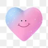 Smiling heart png sticker, 3D emoticon illustration, transparent background