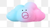 Surprised cloud png sticker, 3D emoticon, transparent background