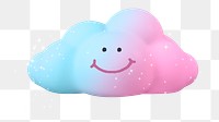 Smiling cloud png sticker, 3D emoticon, transparent background