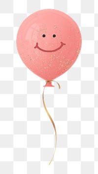 Smiling balloon png sticker, 3D emoticon illustration, transparent background