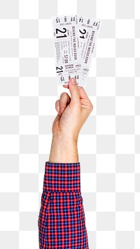 Lottery png in hand sticker on transparent background