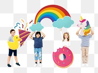 Kids birthday party png sticker, transparent background