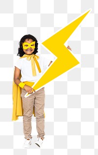 Littler superhero png sticker, transparent background