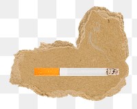 Cigarette png sticker, ripped paper, transparent background