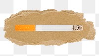 Cigarette png sticker, ripped paper, transparent background