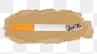 Cigarette png sticker, ripped paper, transparent background