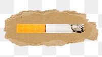 Cigarette png sticker, ripped paper, transparent background