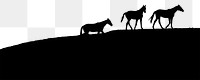 Horses silhouette  png border, transparent background