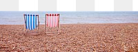 Beach chairs png border, transparent background