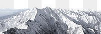 Snowy mountain png border, transparent background