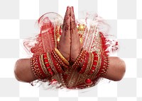Namaste hands png sticker, transparent background