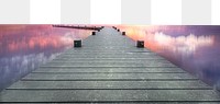 Aesthetic boardwalk png border, transparent background