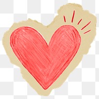 Heart doodle png sticker, transparent background