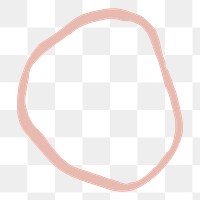 Pink circle png shape sticker, outline design, transparent background