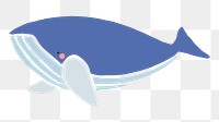 Whale png animal sticker, cute marine life, transparent background