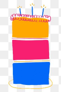 Birthday cake png doodle sticker, transparent background