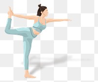 Woman in yoga pose png sticker, transparent background