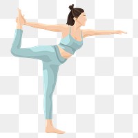 Woman in yoga pose png sticker, transparent background