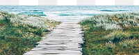 Png path toward beach border sticker, nature on transparent background