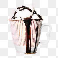 Hot chocolate png sticker, Christmas drinks image on transparent background