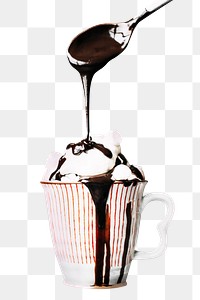 Hot chocolate png sticker, Christmas drinks image on transparent background