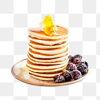 Delicious pancakes png sticker, breakfast food image on transparent background