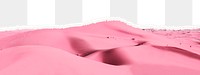 Pink desert png border, ripped paper, transparent background