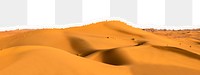 Orange desert png border, ripped paper, transparent background