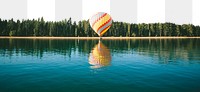 Hot air balloon png border, transparent background