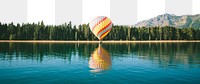 Hot air balloon png border, transparent background