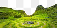 Fairy Glen png border, transparent background, ripped paper, famous Scottish landmark