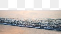 Beach wave png border, transparent background